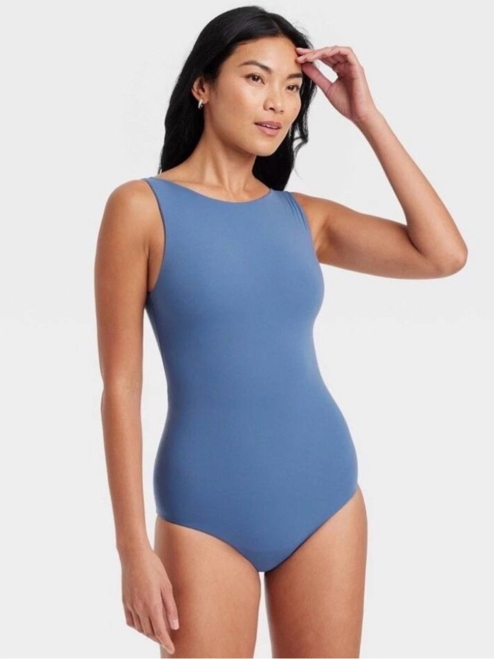 Auden Dark Blue Scoop-Neck One-Piece BodySuit new with tags